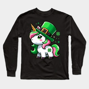 St Patrick's Day Unicorn Long Sleeve T-Shirt